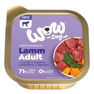 WOW nourriture humide pour chien, adulte 11x150 g Agneau