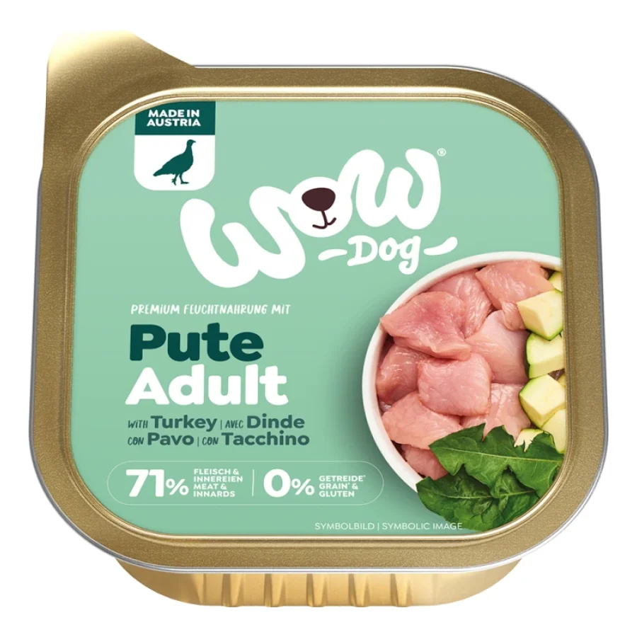 WOW nourriture humide pour chien, adulte 11x150 g Dinde