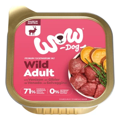 WOW nourriture humide pour chien, adulte 11x150 g Gibier