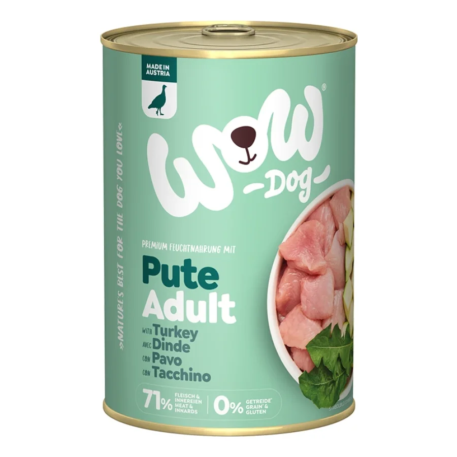WOW nourriture humide pour chien, adulte 6x400 g Dinde et courgettes 6x400 g
