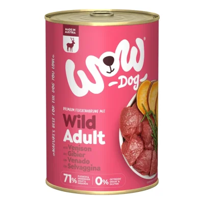 WOW nourriture humide pour chien, adulte 6x400 g Gibier et algues 6x400 g