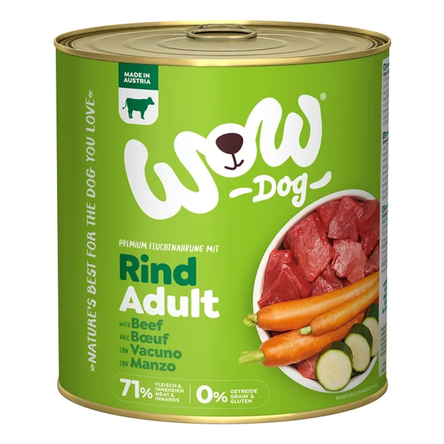 WOW nourriture humide pour chien, adulte 6x800 g Bœuf aux carottes 6x800 g