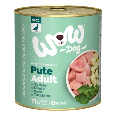 WOW nourriture humide pour chien, adulte 6x800 g Dinde et courgettes 6x800 g