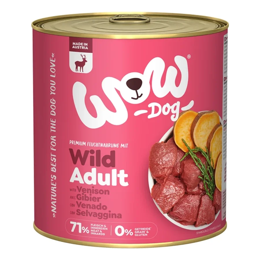 WOW nourriture humide pour chien, adulte 6x800 g Gibier et algues 6x800 g