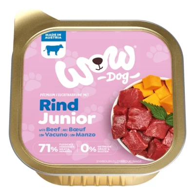 WOW nourriture humide pour chien, Junior 11x150 g Bœuf