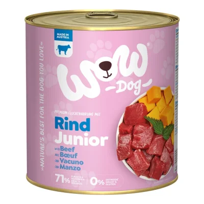 WOW nourriture humide pour chien, Junior 6x800 g Bœuf au poulet 6x800 g
