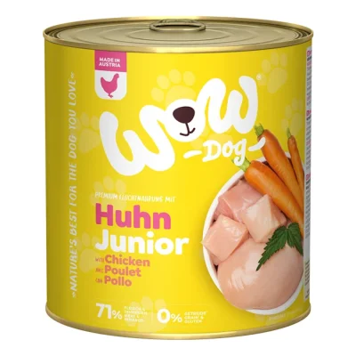 WOW nourriture humide pour chien, Junior 6x800 g Poulet aux carottes 6x800 g