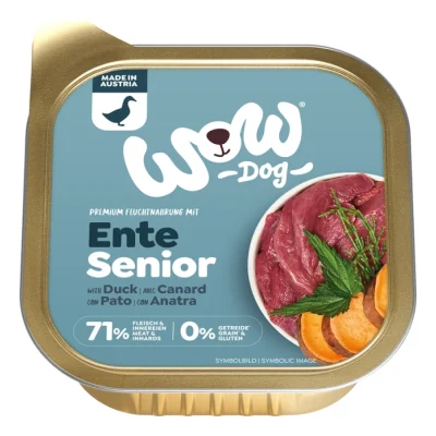 WOW nourriture humide pour chien, senior, canard 11x150g