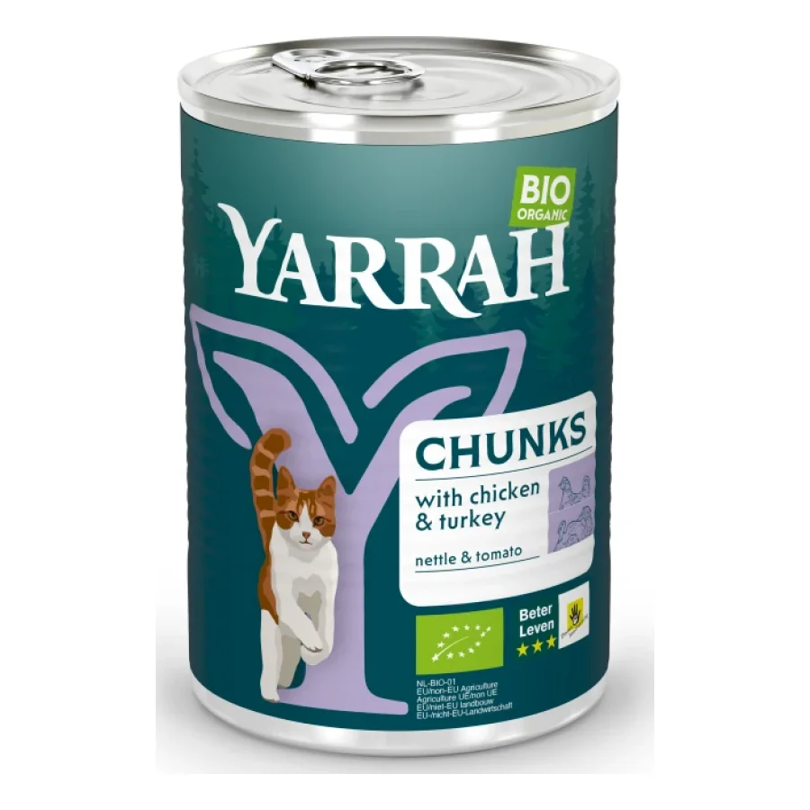Yarrah Adult Bio Bouchées 12 x 405 g Poulet et dinde