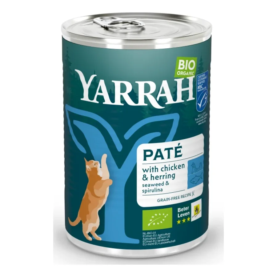 Yarrah Adult Bio Pâté 12 x 400g mit Hering und Fisch