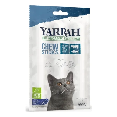 Yarrah Barres à mâcher bio au bœuf et au poisson (MSC) 3x15 g
