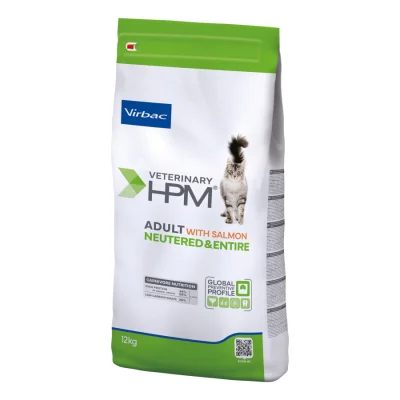 Virbac Veterinary HPM Adult Neutered & Entire Saumon croquettes pour chat 2x7 kg