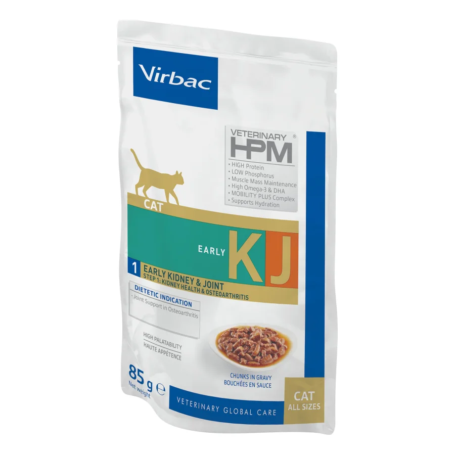 Virbac Veterinary HPM Early Kidney & Joint KJ1 pour chat 12 x 85 g